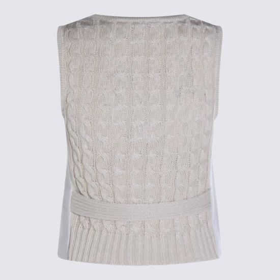  막스마라 민소매 티셔츠 린넨 탱크탑 베이지 - MAX MARA