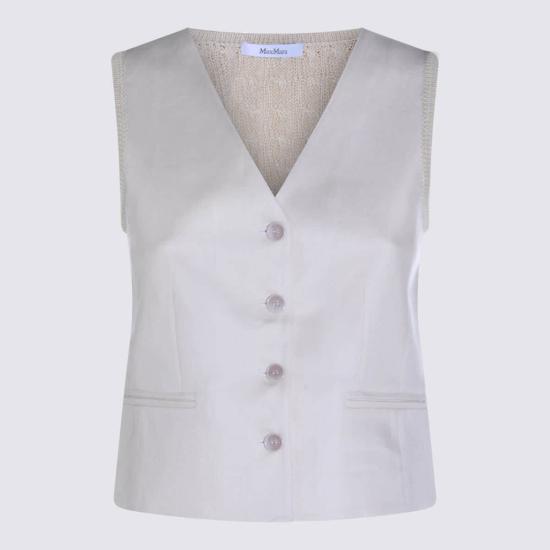  막스마라 민소매 티셔츠 린넨 탱크탑 베이지