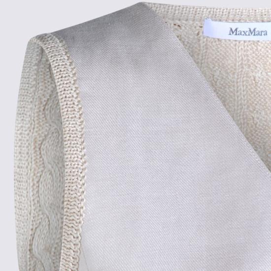  막스마라 민소매 티셔츠 린넨 탱크탑 베이지 - MAX MARA