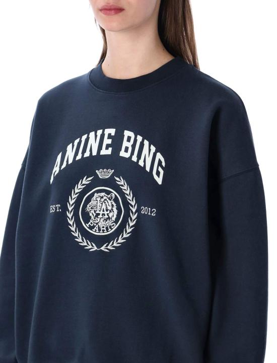  애니빙 스웨터 아니네 빙 마일스 코튼 스웨트셔츠 네이비 - ANINE BING