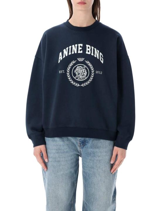  애니빙 스웨터 아니네 빙 마일스 코튼 스웨트셔츠 네이비