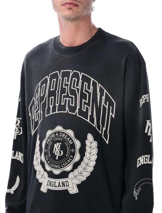  리프레젠트 탑 레거시 크레스트 긴팔 티셔츠 (검정색) - REPRESENT