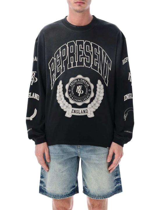  리프레젠트 탑 레거시 크레스트 긴팔 티셔츠 (검정색)