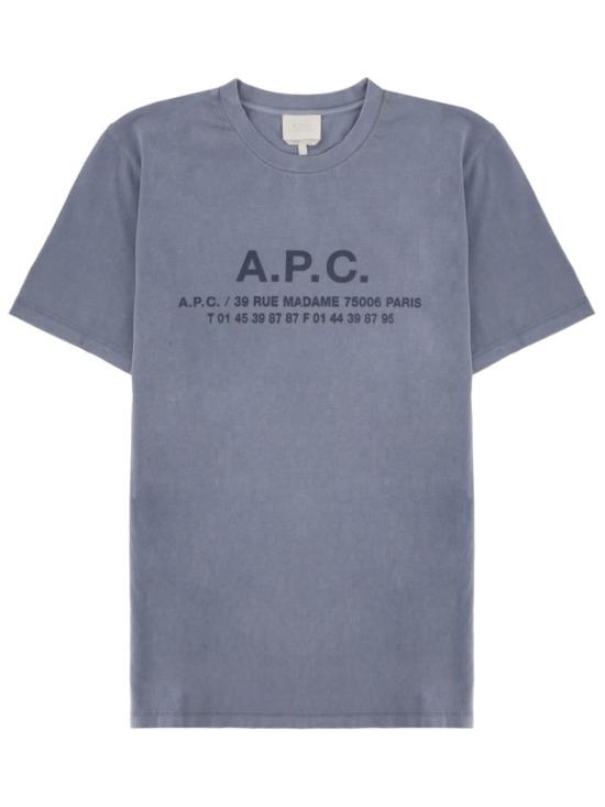  아페쎄 탑 A.P.C. 주소 로고 티셔츠 (블루)
