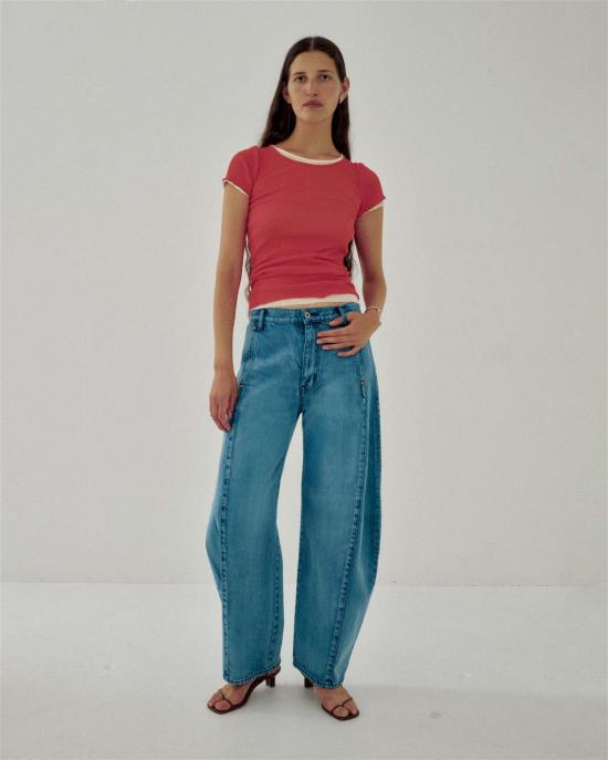  사야카 다비스 뉴욕 반팔 티셔츠 사야카 데이비스 뉴욕 캡 슬리브 티셔츠 포피 레드 - SAYAKA DAVIS NEW YORK