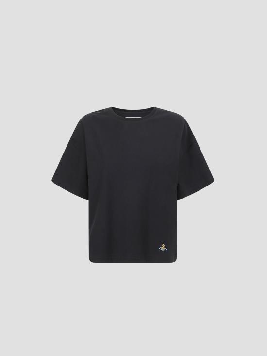 26SS 비비안웨스트우드 반팔 티셔츠 3G01004QJ001M N401 BLACK