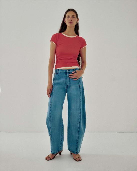  사야카 다비스 뉴욕 데님 팬츠 사야카 데이비스 뉴욕 배럴 데님 진 - SAYAKA DAVIS NEW YORK