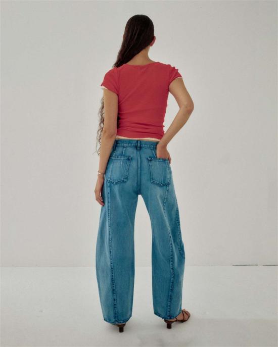  사야카 다비스 뉴욕 데님 팬츠 사야카 데이비스 뉴욕 배럴 데님 진 - SAYAKA DAVIS NEW YORK