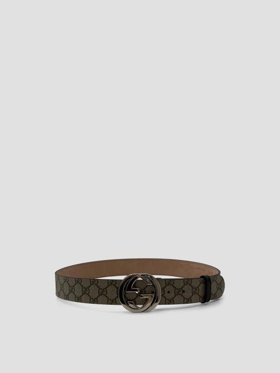 26SS 구찌 GG 슈프림 G 버클 벨트 411924KGDHN 9643 BEIGE EBONY COCOA - GUCCI