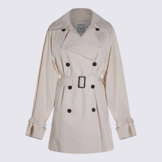  토템 트렌치 코트 숏  재킷 스톤