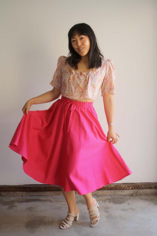  머틀 블라우스 신디 크롭  카네이션 - MYRTLE