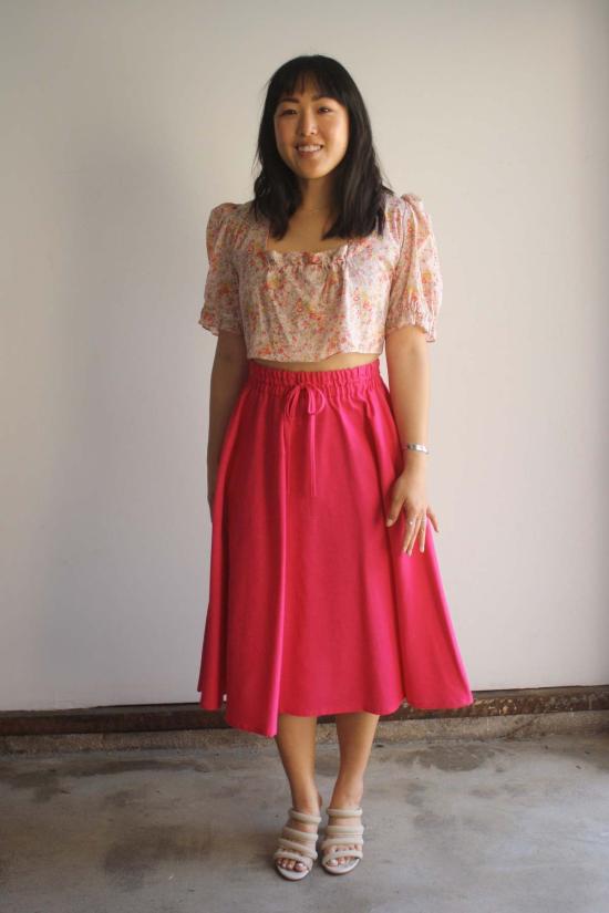  머틀 블라우스 신디 크롭  카네이션 - MYRTLE