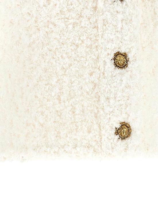  발망 가디건 트위드 플루메티스  화이트 - BALMAIN