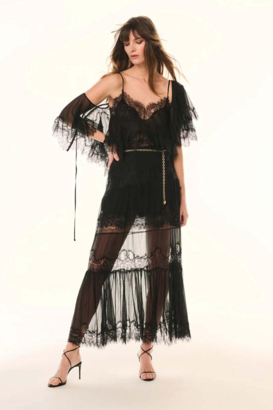  러브쉐이크팬시 롱 스커트 러브쉑 팬시 오렐린 스커트 블랙