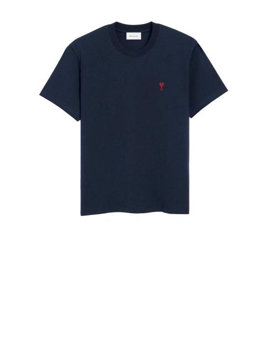  아미 반팔 티셔츠 Ami Alexandre Mattiussi 티셔츠 Bleu Nuit