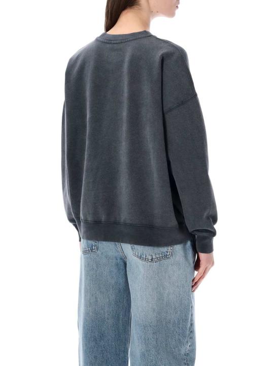  애니빙 스웨터 아니네 빙 마일스 코튼 스웨트셔츠 워시드 블랙 - ANINE BING