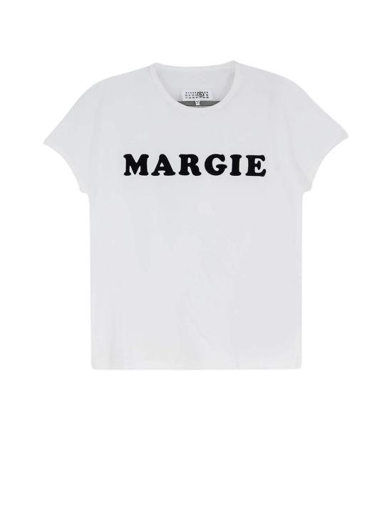  MM6 메종마르지엘라 반팔 티셔츠 Mm6 메종 마르지엘라 코튼 티셔츠 오프 화이트