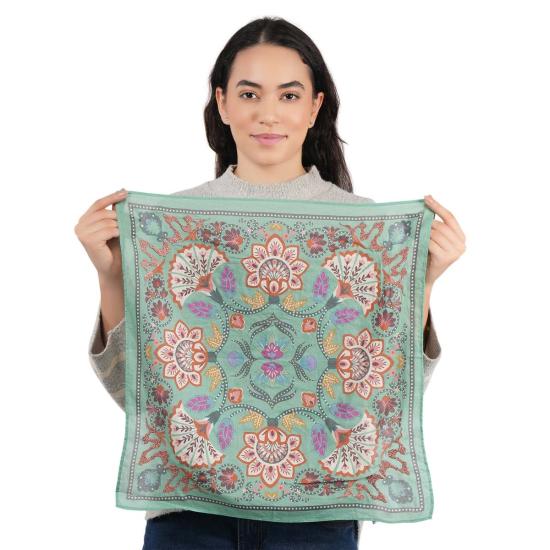  비스마야 머플러/스카프 Vismaya High Noon 꽃무늬 반다나 그래니트 그린 - VISMAYA