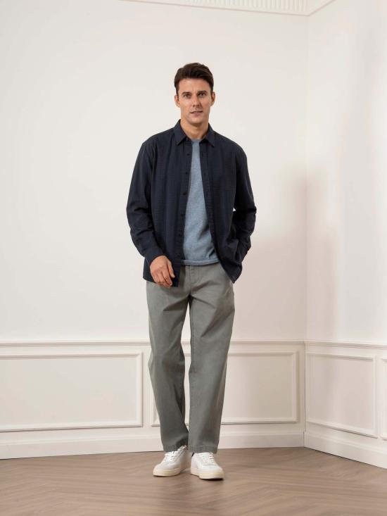  O.N.S 탑 바릭 도비 스트라이프 오버셔츠 다크 네이비 - OTHER BRANDS