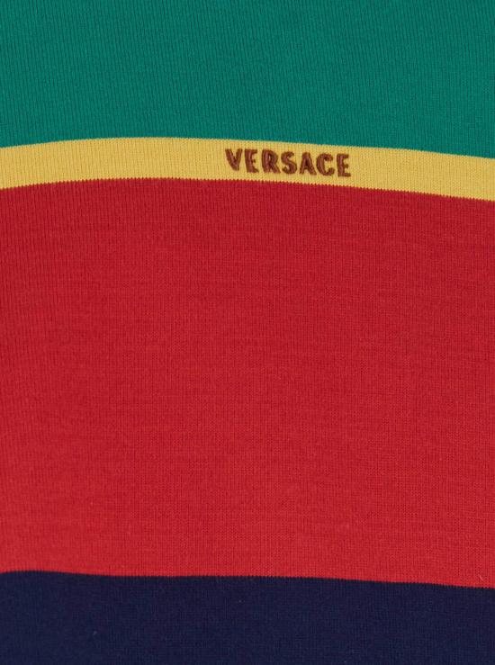  베르사체 긴팔 티셔츠 스트라이프 플리스 그린 - VERSACE