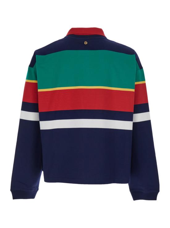  베르사체 긴팔 티셔츠 스트라이프 플리스 그린 - VERSACE