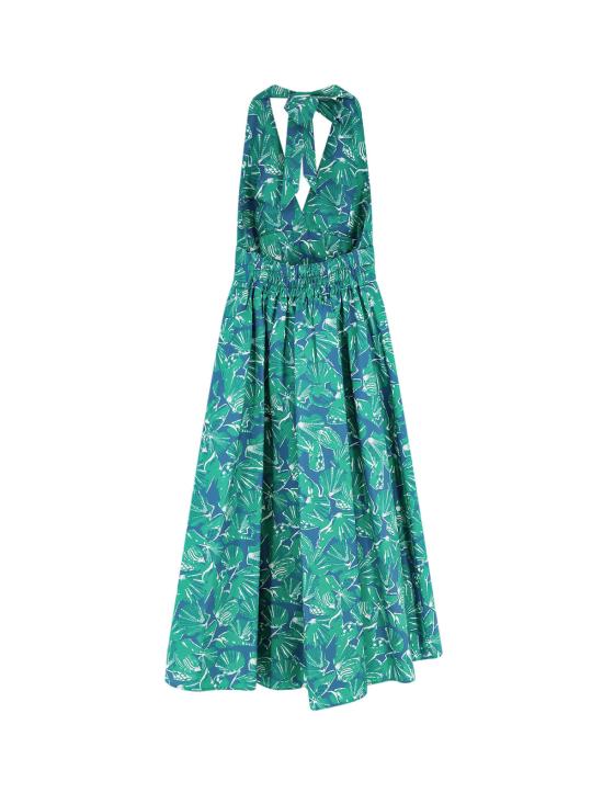  막스마라 롱 원피스 막스 마라 맥스메벨라 프린트 코튼 드레스 베르데 스메랄도 - MAX MARA