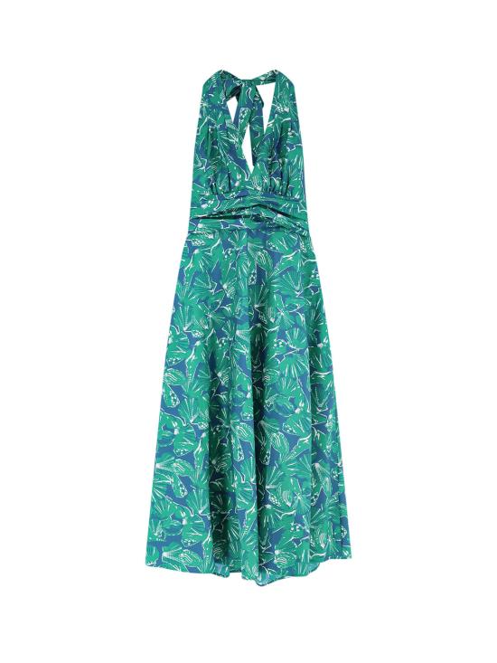  막스마라 롱 원피스 막스 마라 맥스메벨라 프린트 코튼 드레스 베르데 스메랄도
