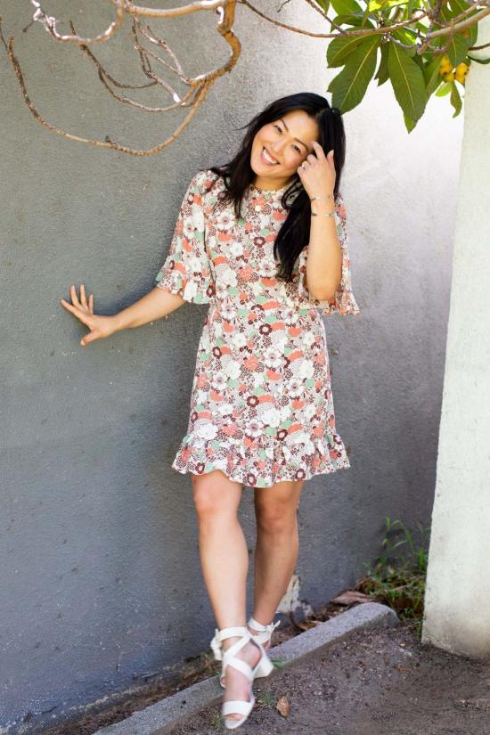  머틀 숏 원피스 베벌리 미니 테라코타 로즈