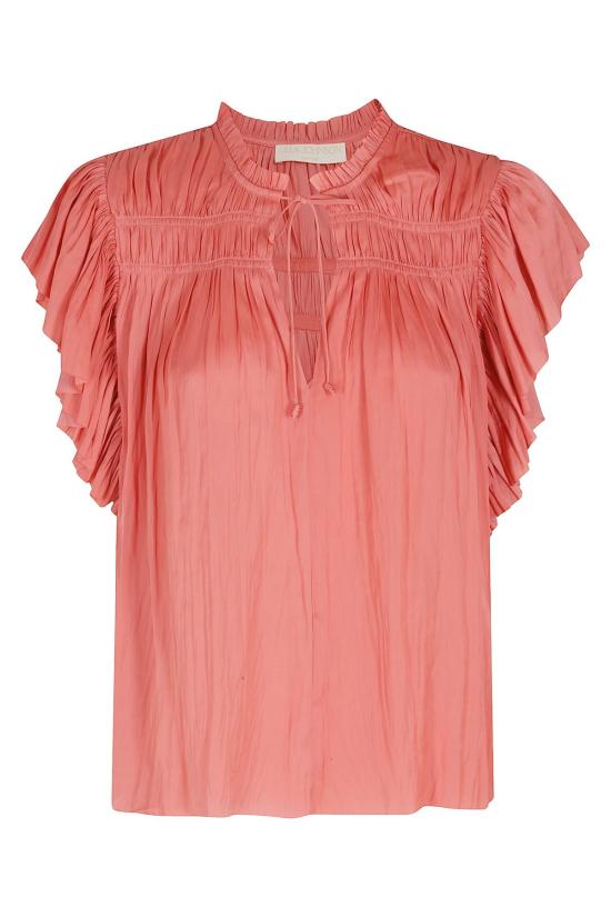  울라 존슨 블라우스 Ulla Johnson Agosta 플러터 슬리브 탑 코랄