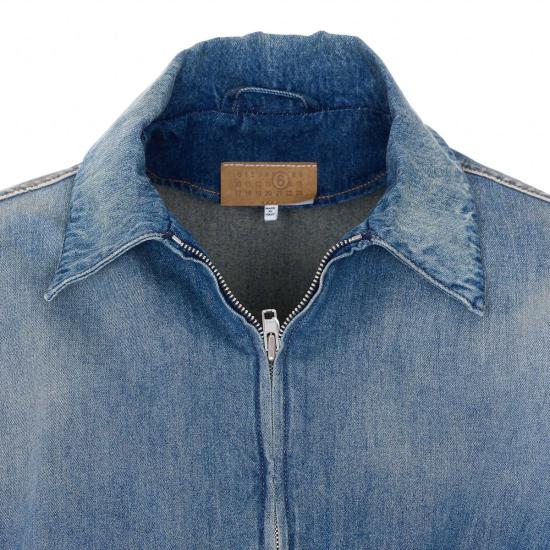  MM6 메종마르지엘라 데님 자켓 Mm6 메종 마르지엘라 데님 로고 재킷 블루 - MM6 MAISON MARGIELA