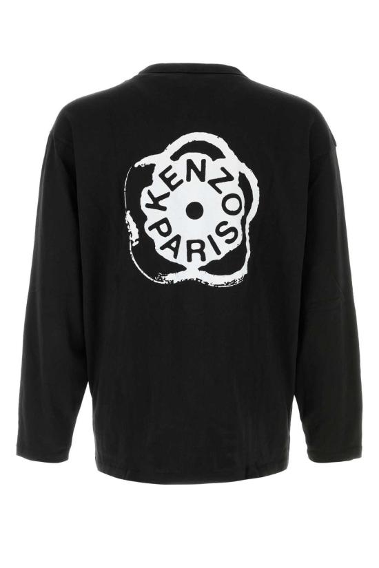  겐조 긴팔 티셔츠 오버사이즈 티셔츠 블랙 - KENZO