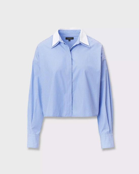  메이블앤모스 탑 Rag & Bone 마린 스트라이프 레이어드 셔츠 - MABEL AND MOSS