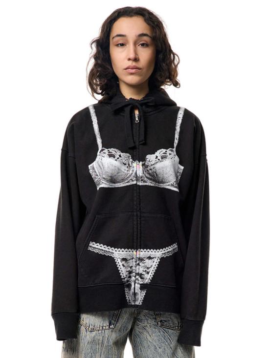  바퀘라 스웨터 Vaquera Trompe L'oeil 지퍼 후디 - VAQUERA