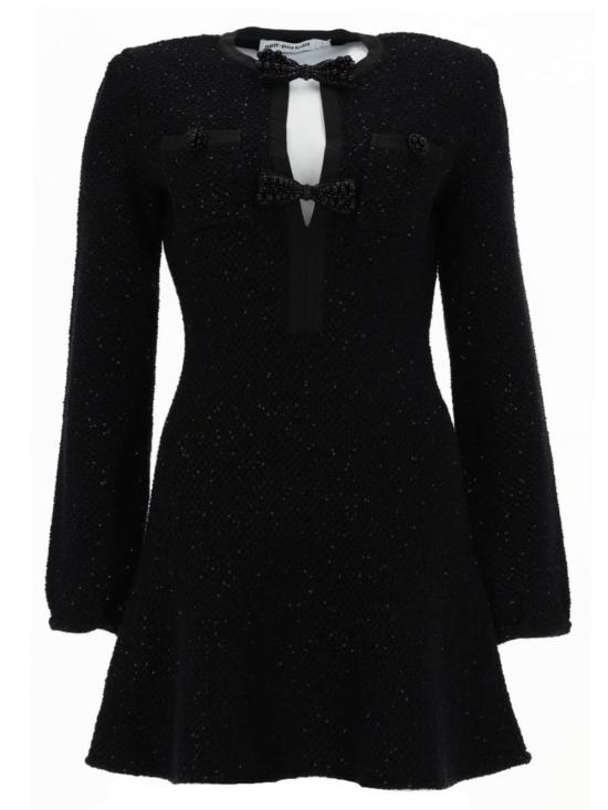  셀프 포트레이트 숏 원피스 미니 드레스 (컷아웃 디자인, 블랙)