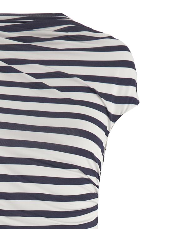  셀프 포트레이트 롱 원피스 네이비 스트라이프 저지 맥시 드레스 블루 - SELF PORTRAIT