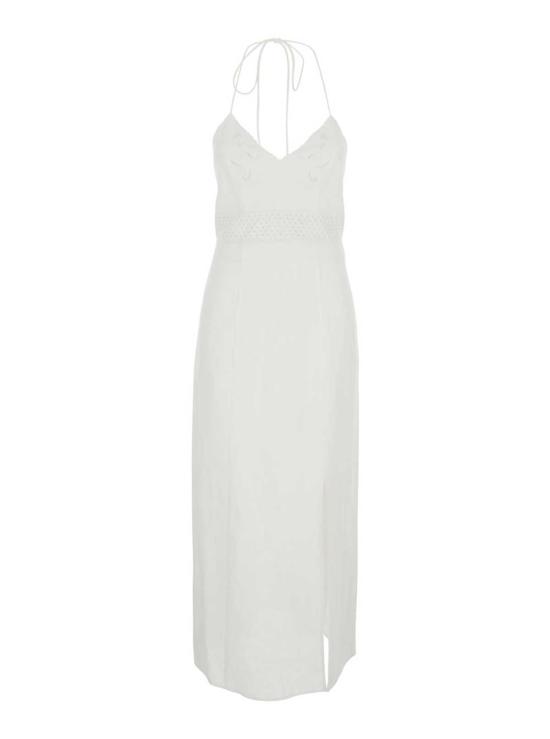  트윈셋 롱 원피스 자수 드레스 화이트