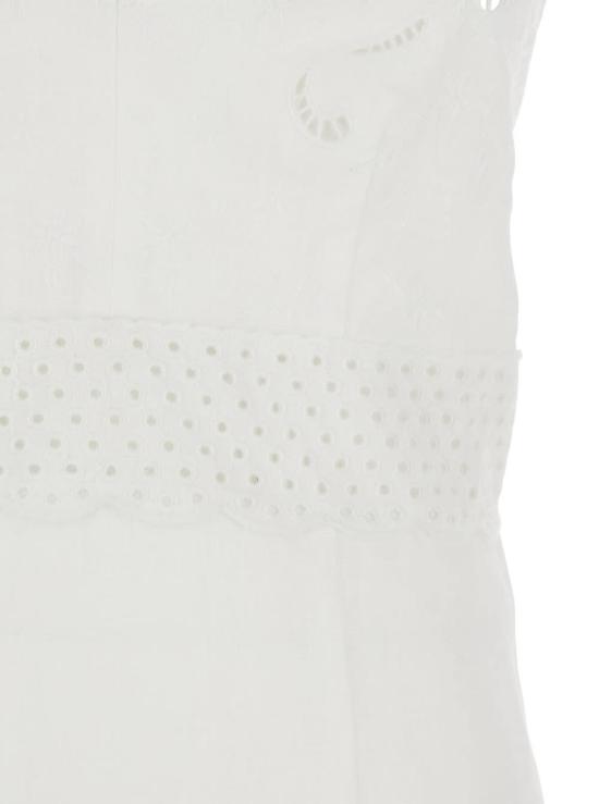  트윈셋 롱 원피스 자수 드레스 화이트 - TWINSET