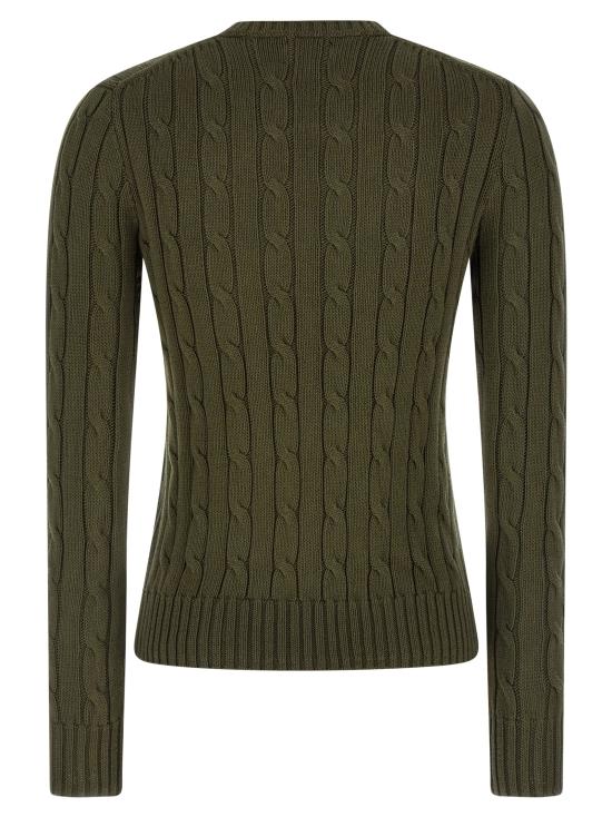 26SS 폴로 랄프로렌 포니 로고 피마코튼 케이블 니트 스웨터 211971869501 Green - POLO RALPH LAUREN