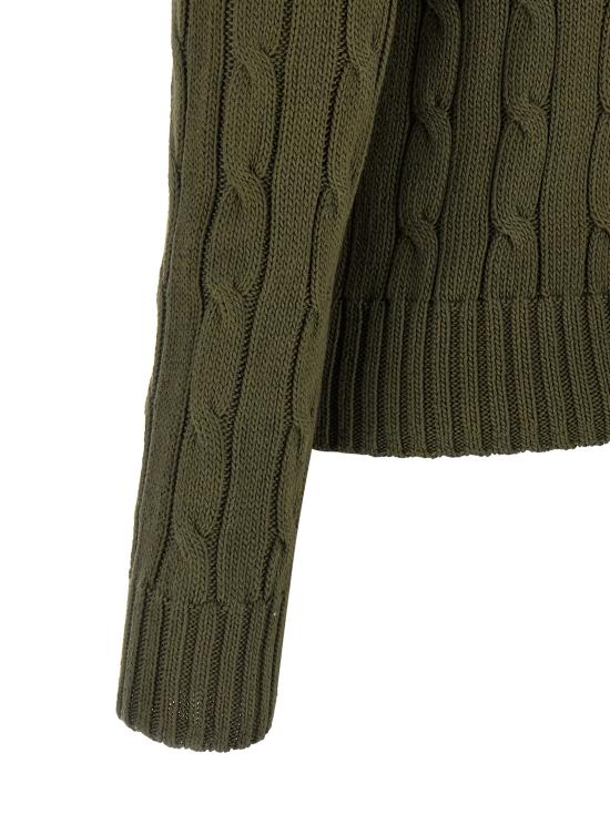 26SS 폴로 랄프로렌 포니 로고 피마코튼 케이블 니트 스웨터 211971869501 Green - POLO RALPH LAUREN