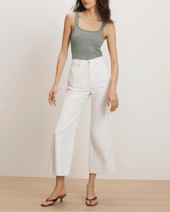  베로니카비어드 데님 팬츠 베로니카 비어드 테일러 크롭 와이드 레그 진 화이트 - VERONICA BEARD