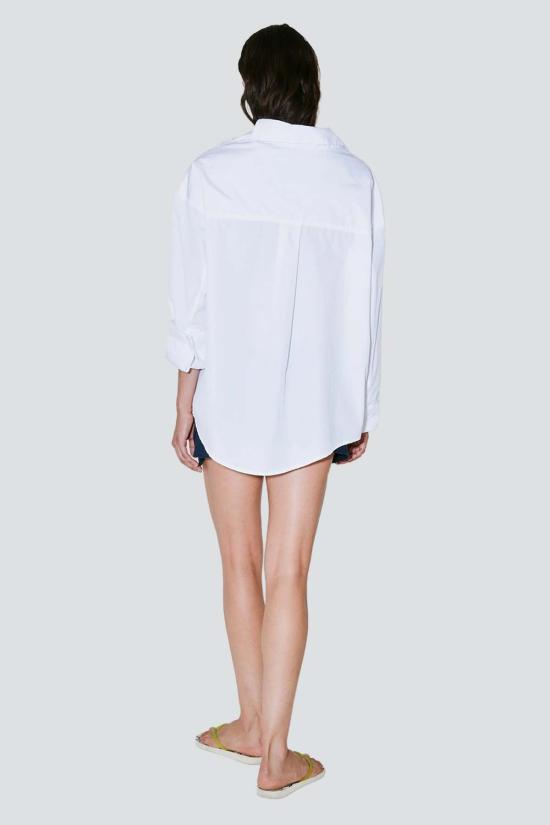  파콘 자크민 탑 페이컨 자크민 찰스 단추가 제대로 채워지지 않은 셔츠 흰색 - FACON JACMIN