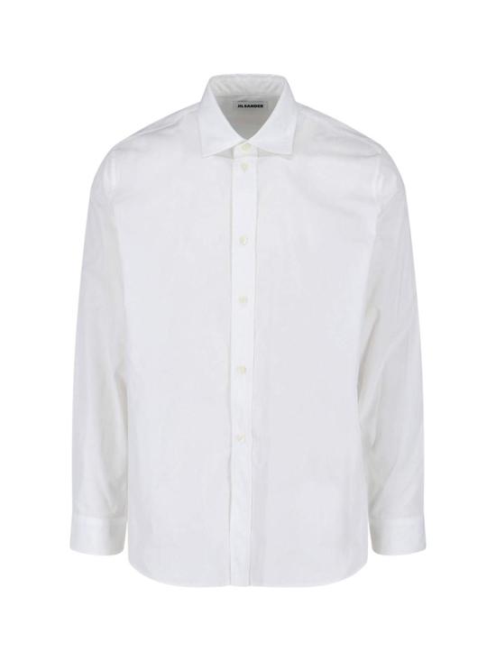  질샌더 탑 질 샌더 코튼 셔츠 화이트