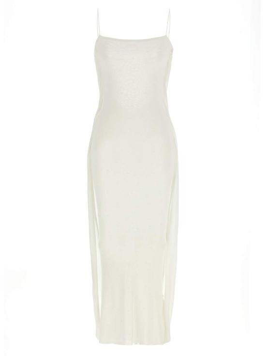 자크뮈스 롱 원피스 Jacquemus La Robe Maille Plumetis 드레스 화이트