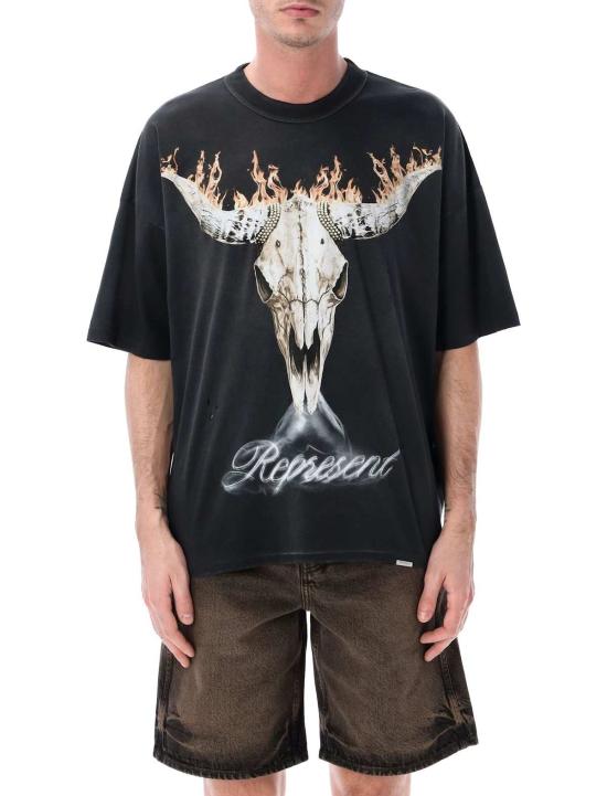  리프레젠트 탑 영국 카우보이를 대표하는 티셔츠 (검정색)