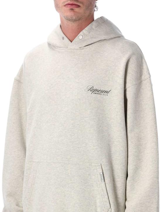  리프레젠트 후드 티셔츠 Represent Owners Club Script 후디 크림 마를 - REPRESENT
