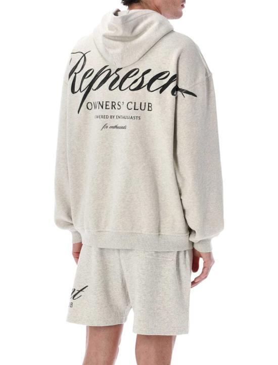  리프레젠트 후드 티셔츠 Represent Owners Club Script 후디 크림 마를 - REPRESENT