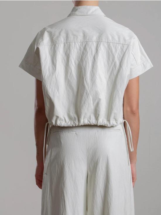  Pharaoh 탑 파라오 조이 인조 가죽 셔츠 아이보리 - OTHER BRANDS