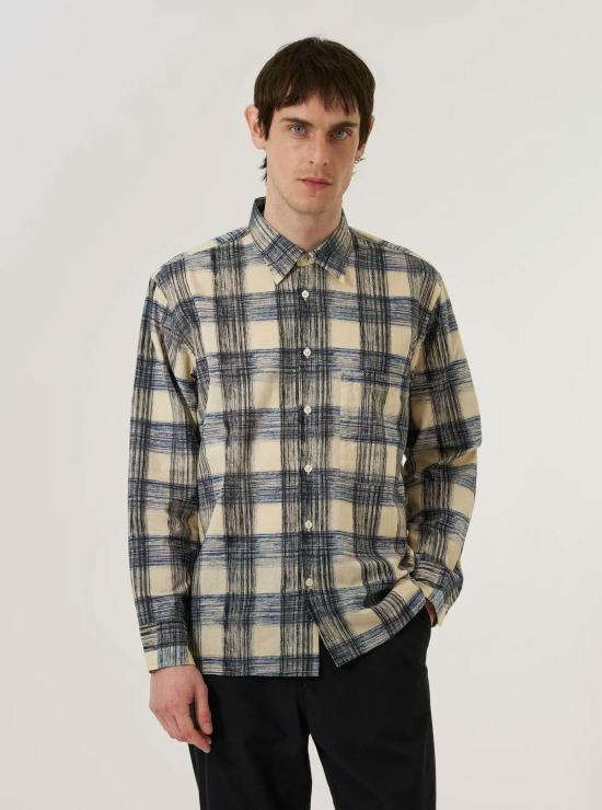  유니버셜웍스 셔츠 유니버설 웍스 스퀘어 포켓  네이비 - UNIVERSAL WORKS