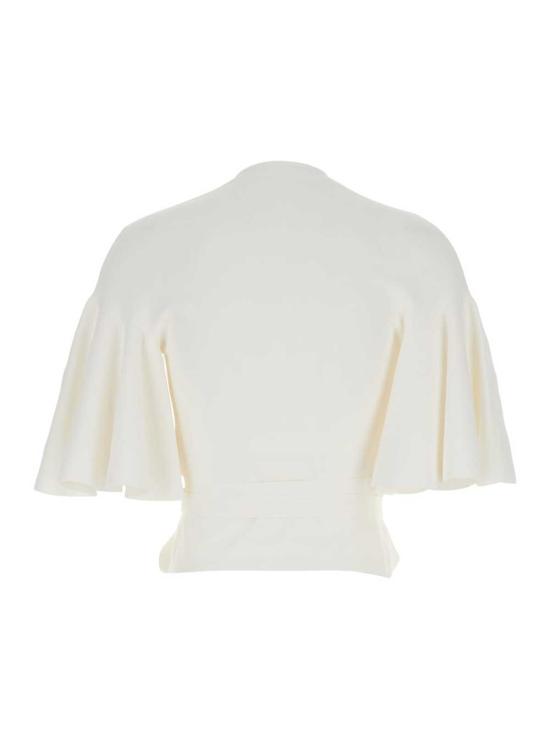  자크뮈스 블라우스 크로스오버 넥 탑 화이트 - JACQUEMUS