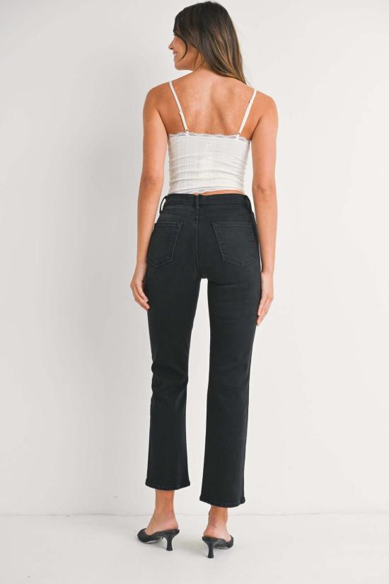  저스트 블랙 데님 데님 팬츠 하이라이즈 스트레치 진 라이트 데님 - JUST BLACK DENIM